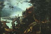BRUEGEL, Pieter the Elder Landscape with the Temptation of Saint Anthony oil on canvas